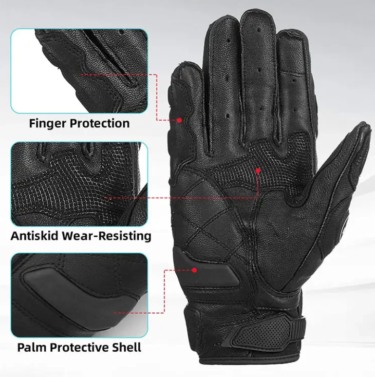 Premium Leather Motorcycle Gloves