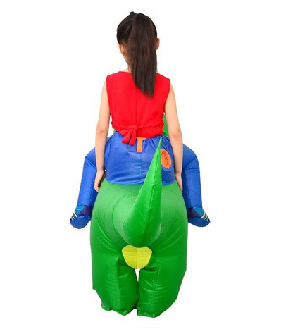 Giant Inflatable Green Ride-On T-Rex Dinosaur Blow Up Costume Suit