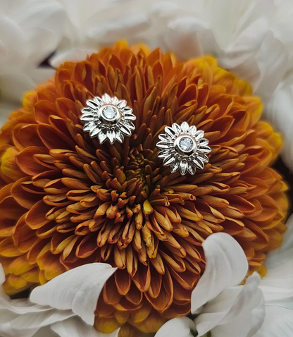 Genuine Crystal Sunflower Earrings