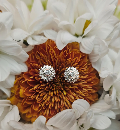 Genuine Crystal Sunflower Earrings