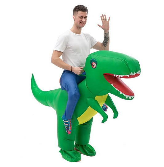 Giant Inflatable Green Ride-On T-Rex Dinosaur Blow Up Costume Suit